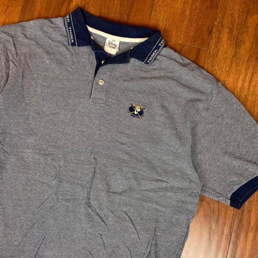 Vintage 1990s Disney Golf Tigger Polo Navy Shirt Size XL